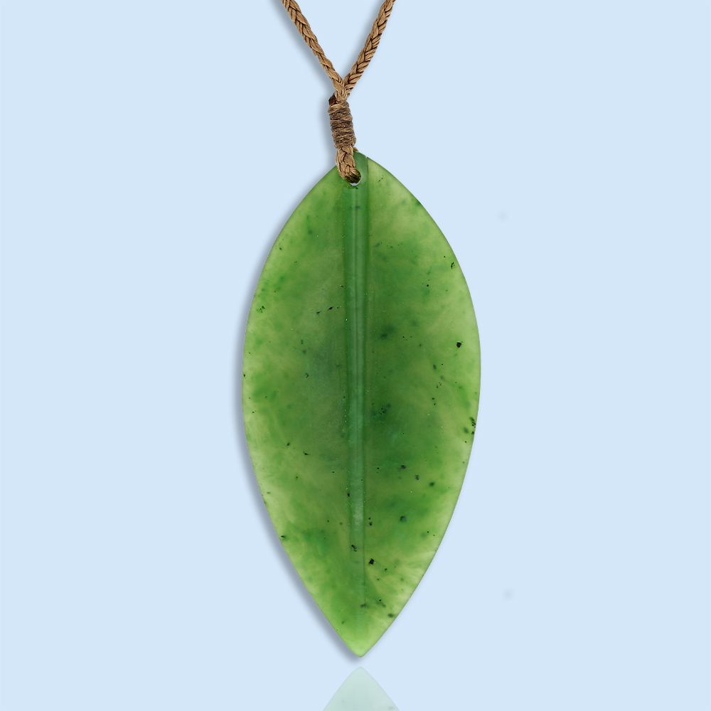 Nephrite Jade Leaf Pendant - Bopies Diamonds & Fine Jewelry