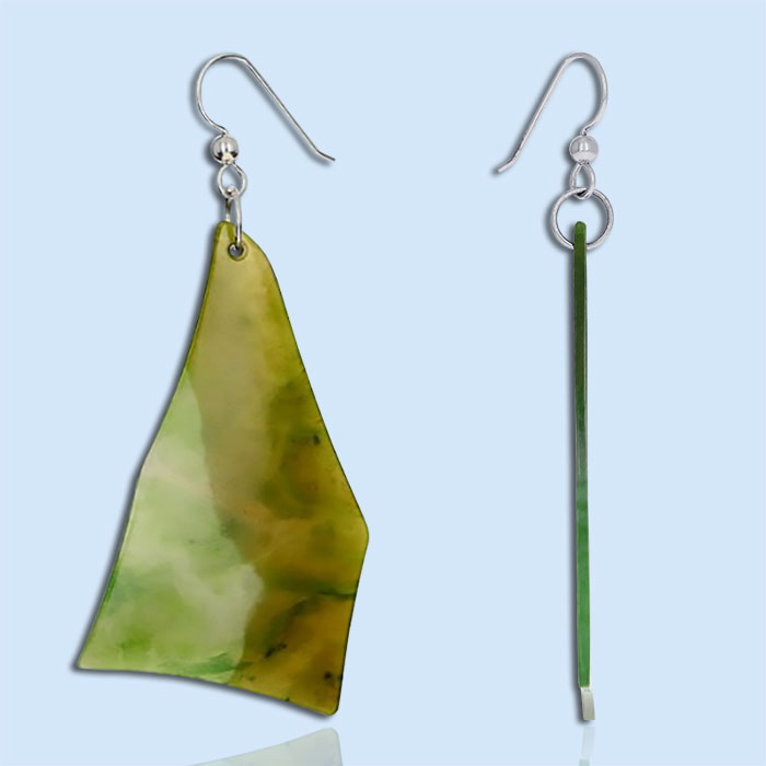 nephrite jade slab dangle earrings