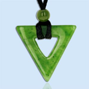 Triangular shaped nephrite jade necklace