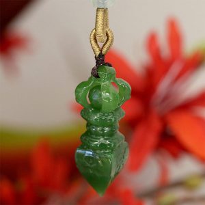 vajra pestle amulet made from canadian nephrite jade