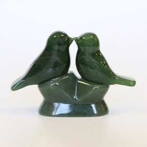 nephrite jade lovebird carving