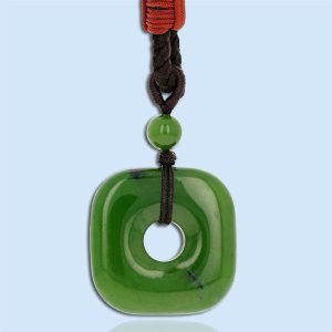 nephrite jade rounded square necklace