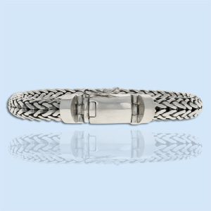 mens sterling silver woven bali bracelet