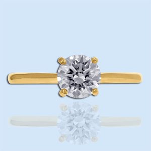 yellow gold solitaire lab grown diamond engagement ring