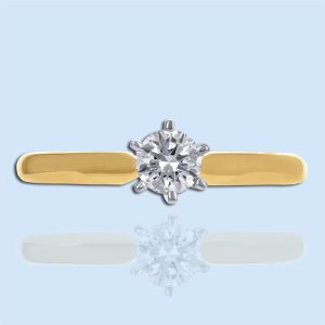 quarter carat lab grown diamond two tone gold engagement ring